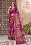 Tulsi Vol 1 By Kashvi Dull Moss Kesab Border Saree 